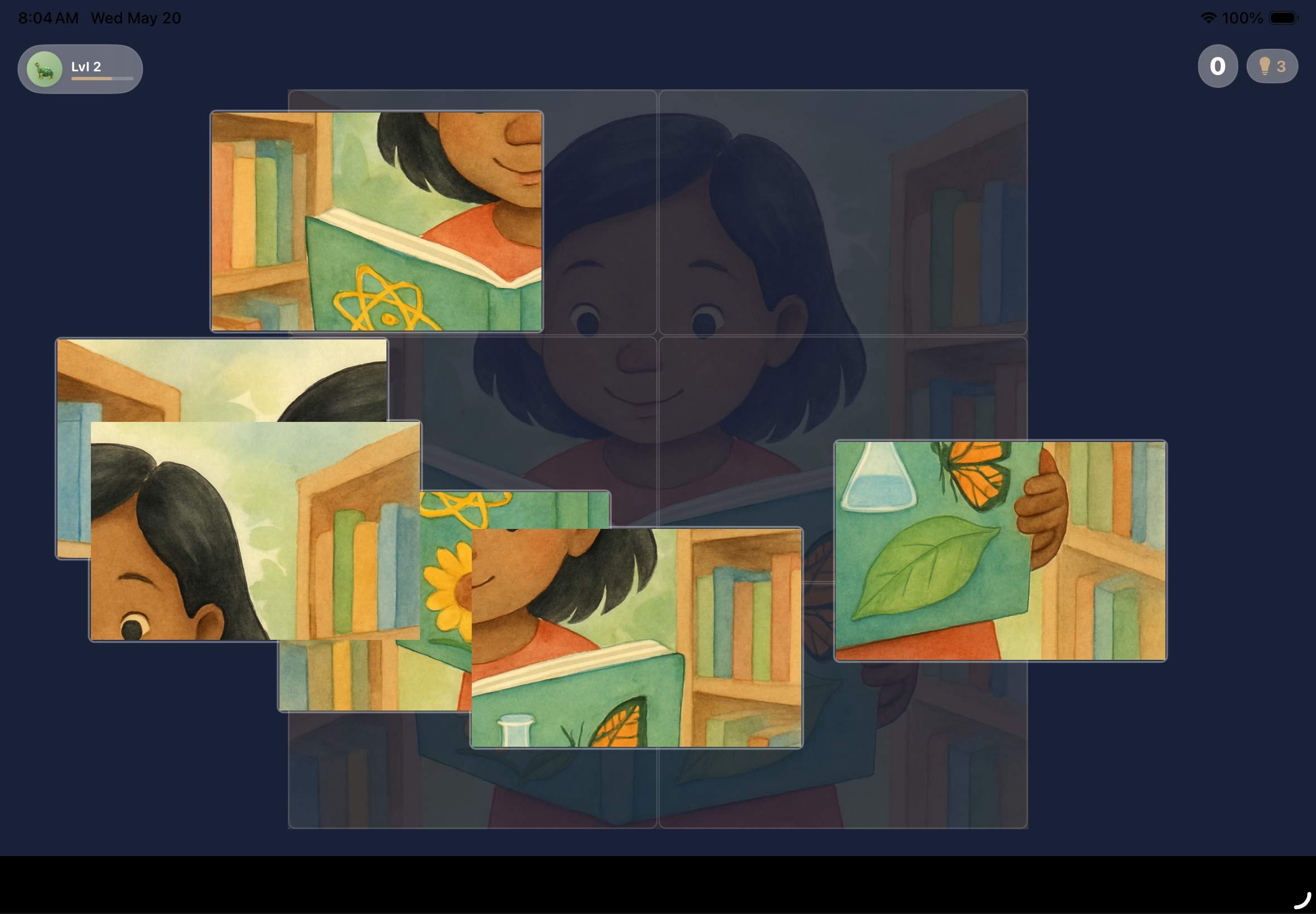 Story Puzzles game: assembling an illustration