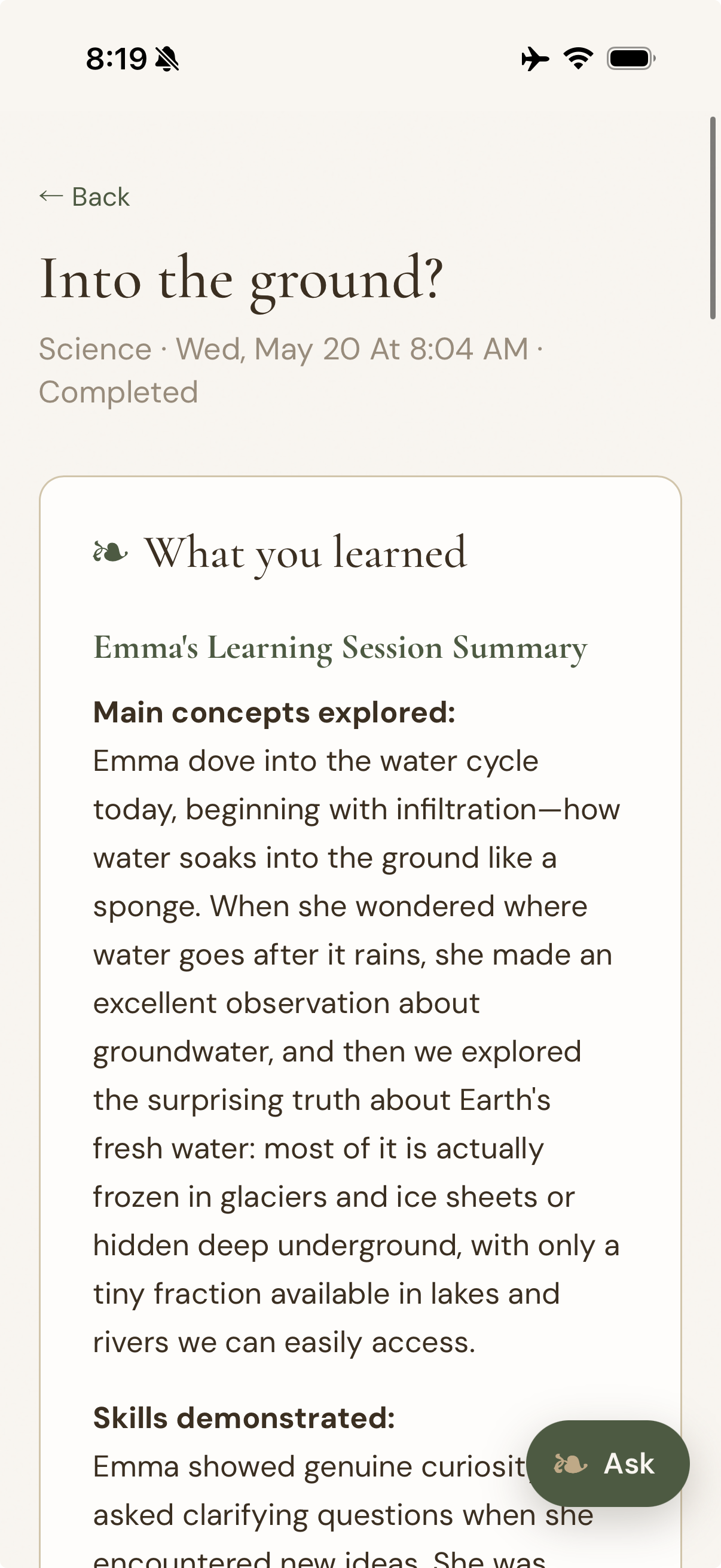 Session summary: What you learned